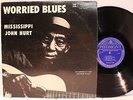 Rare Blues LP- Mississippi John Hurt- Worried Blues- Piedmont # PLP 13161
