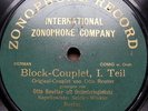 0181/ OTTO REUTTER-Block-Couplet-Zonophone-Reichstagswahl 1907-Politik-Schellack