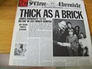 JETHRO TULL THICK AS A BRICK  LP MINT-  ITALY NEWSPAPER