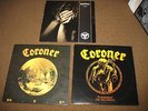 CORONER 1987 R.I.P. 1988 Punishment For Decadence promo 1989 No More Color NM LP