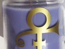 PRINCE CANDLE w/ symbol XL Purple Scented GLASS w/ Gold Symbol NPG STORE