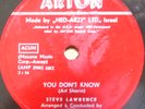 1960 pop 78 RPM -STEVE LAWRENCE- FOOTSTEPS-  made in israel HED ARZI