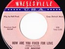 LEE ROGERS How Are You Fixed For Love northern soul 45 Wheelsville, EX hear it