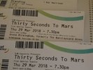 3 Tickets to 30 Seconds to Mars (Birmingham show) (29th of March)