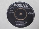 The Artistics - I'm Gonna Miss You 1966 UK 45 CORAL NORTHERN SOUL EX+