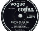 ROCK 'N ROLL 78 : THE CRICKETS W/ BUDDY HOLLY ON UK VOGUE CORAL Q.72279