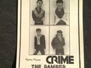 The Damned Rare Original USA Promo Gig Flyer/Poster 1977 Punk Sex Pistols Clash