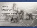 THE WHO at ROYAL ALBERT HALL London UK November  2000 GRAND TIER BOX pass/ticket