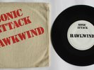 HAWKWIND. SONIC ATTACK. PROMO. ONE SIDED. CLOTH BAG. ORIG 1st PRESS. UK 45.1973