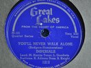 78 RPM RECORD BY THE IMPERIALS-YOU'LL NEVER WALK ALONE / AIN'T GONNA TELL IT