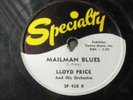 LLOYD PRICE LAWDY MISS CLAWDY MAILMAN BLUES SPECIALTY SP 428 78 rpm