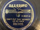 Bluebird 8037 Riley PuckettCAN'T PUT THAT  MONKEY ON MY BACK 1937 E- 78 rpm