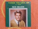RICK NELSON Things You Gave Me / Alone 45 rpm PICTURE SLEEVE ONLY Decca 1966