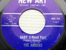 AMBERS great sweet soul doubleA 45 vg++ New Art BLUE BIRDS / BABY I NEED YOU kz1
