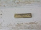 DEVO Rare Vintage “Q Are We Not Men” 2-tone pin badge MARK MOTHERSBAUGH