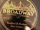 Broadway 8216 Emry Arthur REUBEN OH REUBEN 1929 Country 78 rpm  E- GREAT