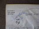 Chet Baker With Strings ORIGINAL SIGNED autograph Autogramm signiert signed 1976
