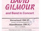 David Gilmour (Pink Floyd) In Concert 1984  Ticket/Konzertkarte/Eintrittskarte