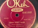 Okeh45121 Frank Hutchison LOGAN COUNTYBLUES  78 rpm  country 1927 V+