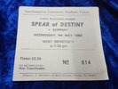 SPEAR OF DESTINY TICKET STUB 1983 SOUTHAMPTON UNI