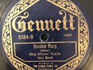 Gennett 5184 King Oliver Creole Jazz Band SNAKE RAG  78 rpm JAZZ E  w 2