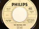 DAVID BOWIE Prettiest Star SUPER RARE ITALY JUKEBOX PROMO '70 Mono 45 Marc Bolan