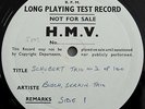 Schubert: Trio No. 2 - Adolf Busch / Rudolf Serkin **HMV W/Label Test Press LP**