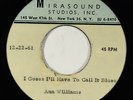 R&B Jazz Acetate 45 - Ann Williams - I'll Have To Call It Blues - unreleased?
