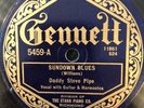 Gennett 5459 Daddy Stove Pipe  SUNDOWN BLUES / Stove Pipe Blues 78 rpm E-