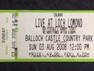 Sex Pistols Loch Lomond 2008 Original Ticket Stub Punk New Wave Damned Clash