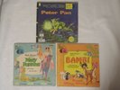 WALT DISNEY BAMBI, MARY POPPINS, PETER PAN SEE HEAR, READ. BOOK & 45 RPM RECORDS