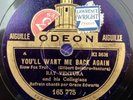 EUROJAZZ - RAY VENTURA COLLEGIANS -You'll want me back again - 78 tours /  RPM