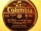 CHARLES TRENET retour à Paris/le retour des saisons 78T Columbia VG++