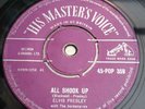 All Shook Up/That’s When Your Heartaches Begin Elvis Presley HMV Purple Label 45
