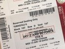 BEYONCE & JAY Z TICKETS OTR II MANCHESTER SEATED WEDNESDAY 13th JUNE