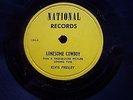 ELVIS PRESLEY 78 RPM LONESOME COWBOY / BLUEBERRY HILL YELLOW NATIONAL 104