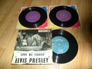 ELVIS PRESLEY - PARALYZED(GOLD) ALL SHOOK(SILVER) LOVE ME TENDER 7's ORIG VG+
