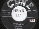 The Dubs DOO WOP 45 (Gone 5002) Don't Ask Me(To Be Lonely) /Darling   VG+