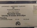 1 Ticket U2 Manchester STANDING PLACE 20.10.18 Sat Manchester Arena