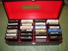 Vintage 8 TRACK CARTRIDGE CASE red felt + 24 tapes - Black Sabbath Meatloaf BTO