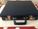 Luxury Cassette Case Beau Brummel  Blue Holds 48 Cassettes With Key