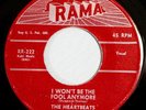 HEAR IT 50's Doo-Wop 45 rpm record The Heartbeats 