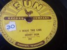 RARE 78 Johnny Cash SUN Records I walk the line/Get Rhythm-Vintage C/W Record