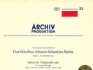 ARCHIV STEREO - FOURNIER - BACH - SUITES FOR SOLO CELLO 1 & 2 - EX+/NM