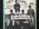 Small Faces: Hey Girl / Almost grown. Rare Danish green variant issue. EX