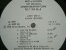 Patti Smith Group ?– Radio Ethiopia / TEST PRESSING /DEMO