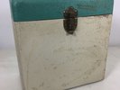 VINTAGE WEILAND METAL 45 RPM RECORD CASE CARRIER STORAGE BOX 10.5x10.5