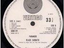 BLACK SABBATH Paranoid LP VINYL Italy Swirl Vertigo 1970 8 Track Gatefold