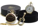 STEVIE RAY VAUGHAN Signed Luxury Gold Pocket Watch and Glass Guitar Keychain Set