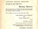 KENNY KAREN--TOUGH PROMO ONLY TITLE SLEEVE + 45--(LIGHT IN YOUR WINDOW)--PS--PIC